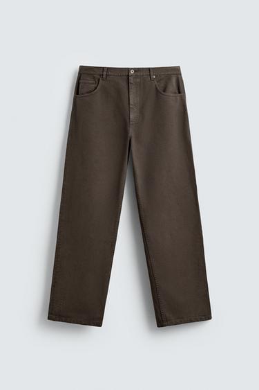 QUẦN DÁNG SUÔNG CÓ CẤU TRÚC - Màu nâu từ Zara