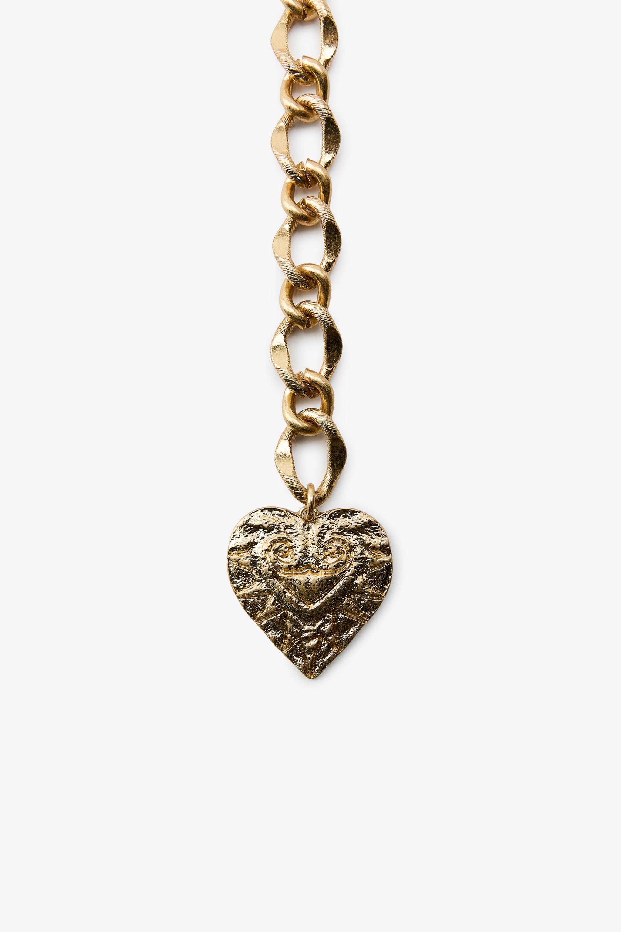 HEART CHAIN BELT - Golden | ZARA Canada