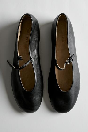 Zara Soft leather ballerinas - Black - Image 0