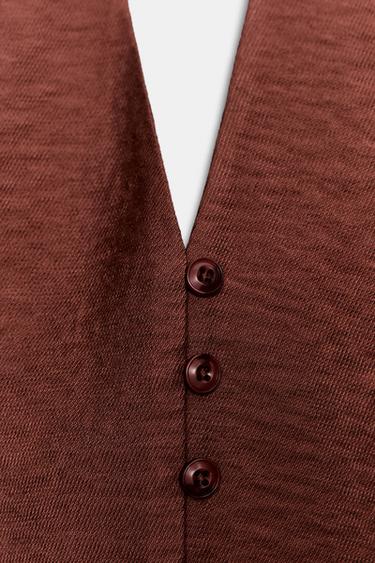 HALTER NECK CROP TOP - dark russet by Zara - Image 6