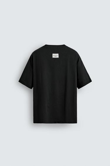 EMBROIDERED SLOGAN T-SHIRT - Black by Zara - Image 7