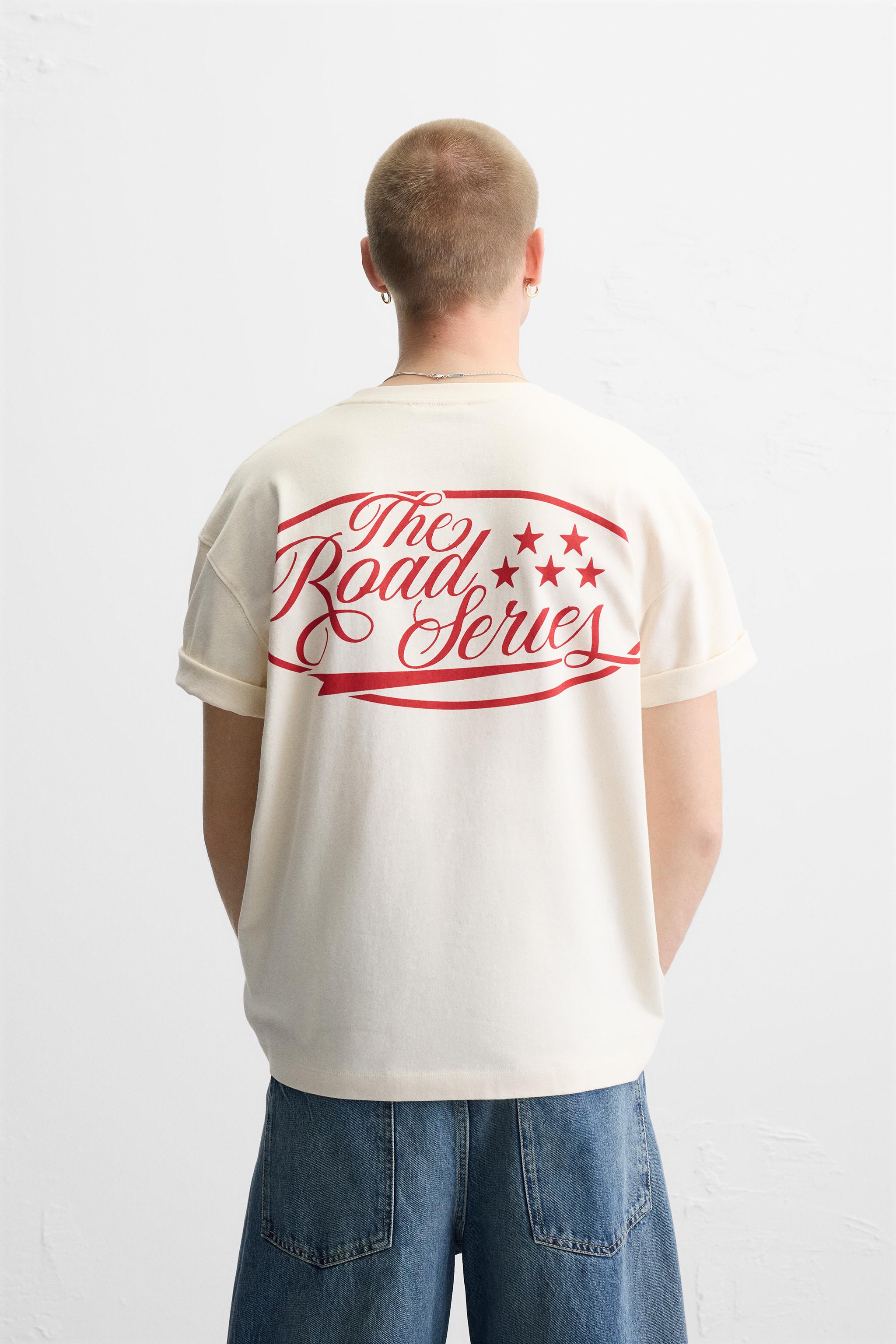 【ZARA】コントラストプリント Tシャツ サンド | 1165/406/711 COMBINATION PRINT T-SHIRT - Sand | ZARA United States