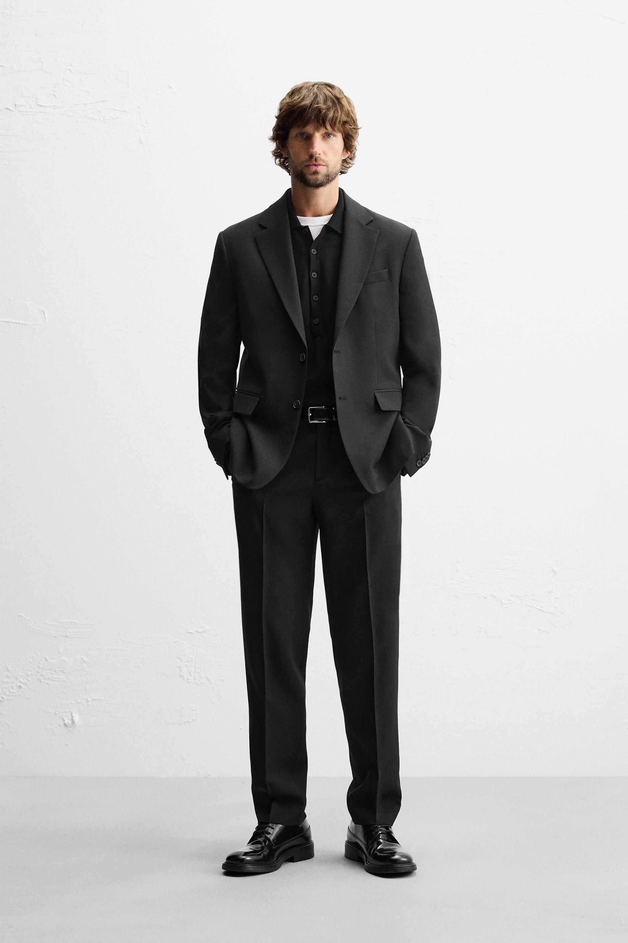 Black wool blazer mens best sale