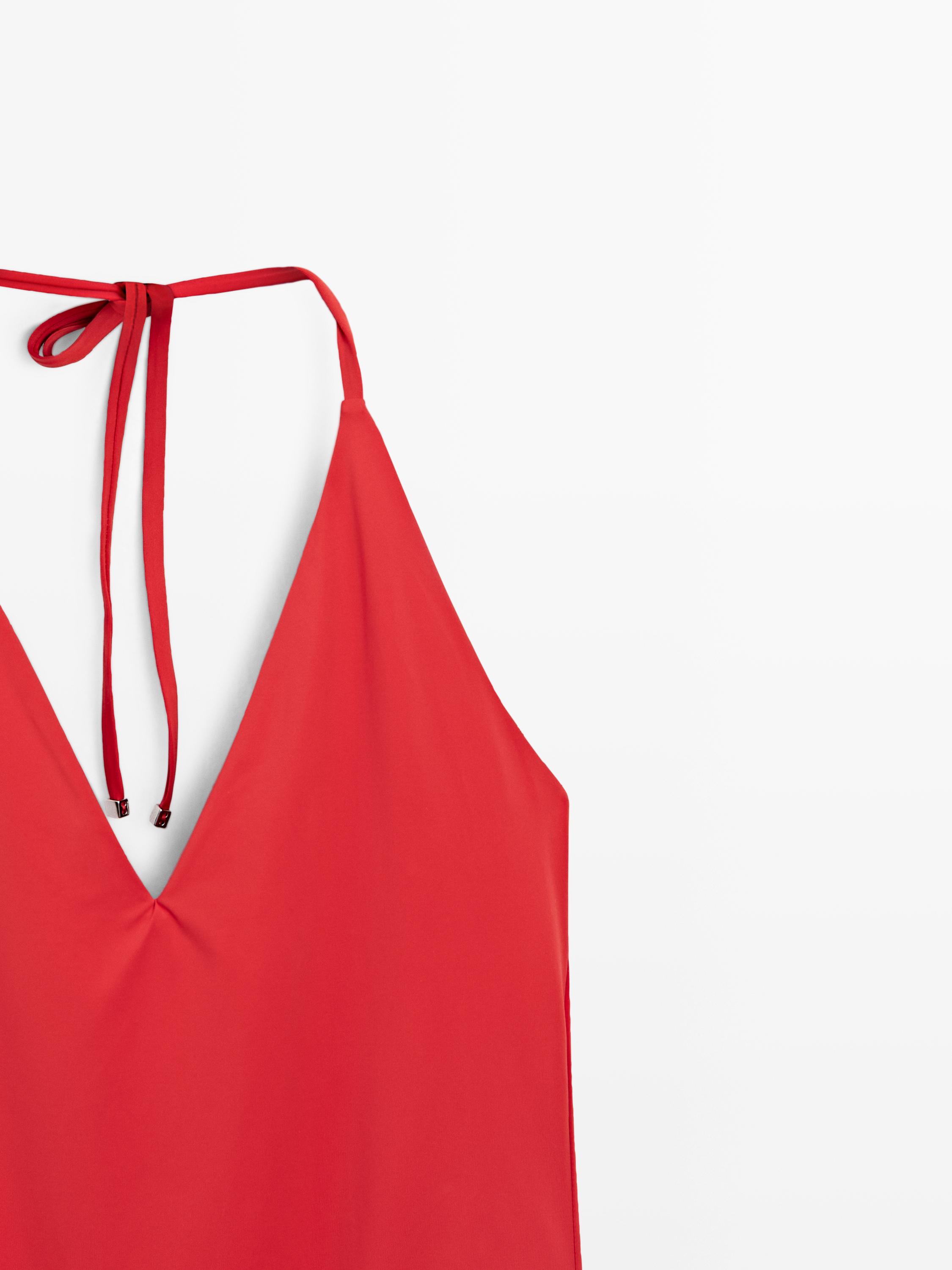 Maillot de bain col en v encolure américaine