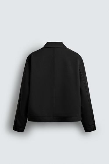 REGULAR FIT ZIP-UP OVERSHIRT - Black by Zara