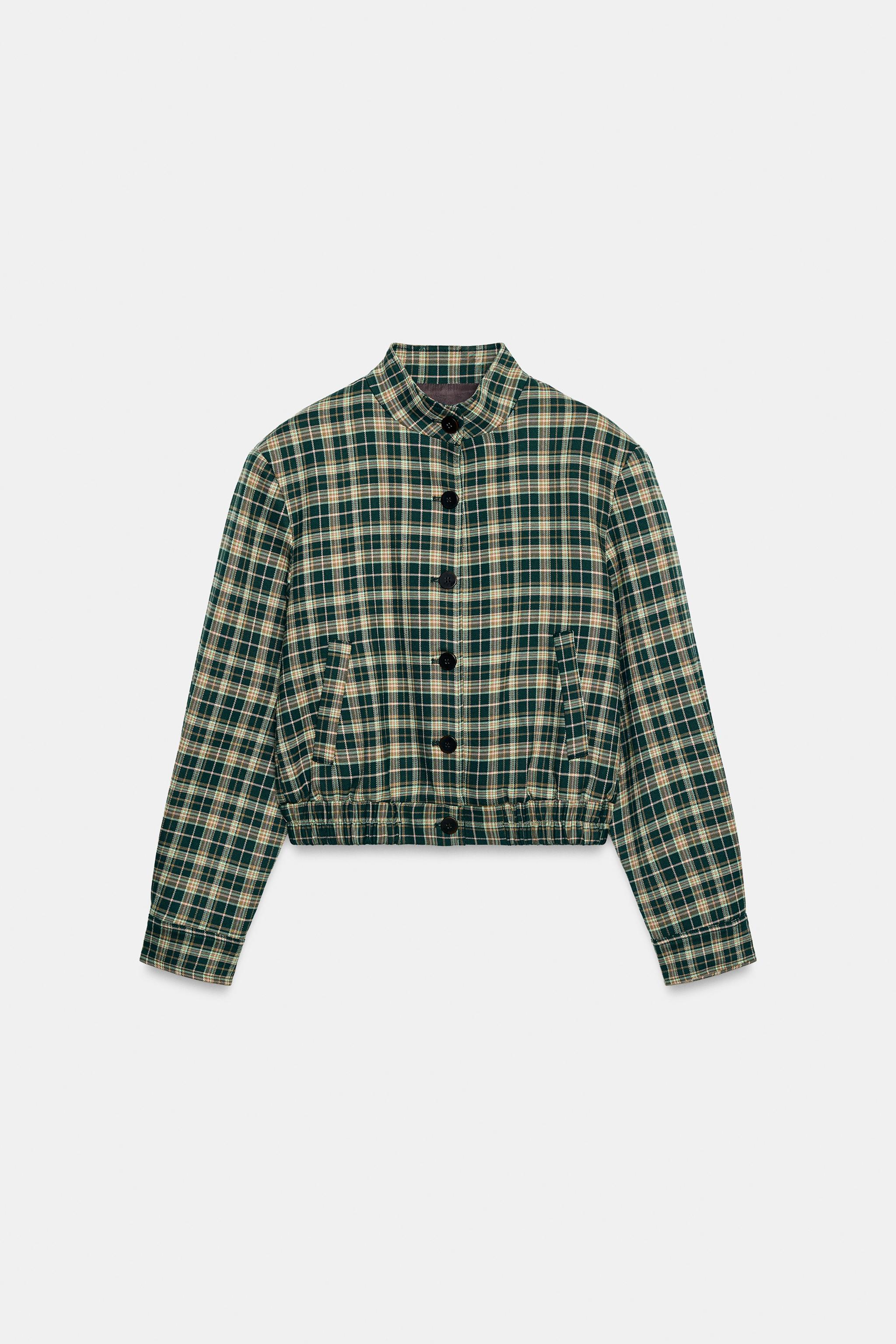 VESTE BOMBER À CARREAUX