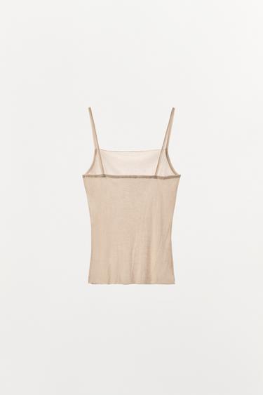 SOFT STRAPPY TOP - Pale pink by Zara - Image 4