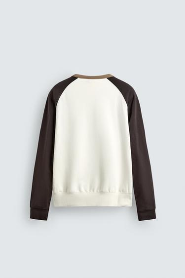 COLOUR BLOCK CREW NECK SWEATSHIRT - Multicoloured by Zara - Image 7