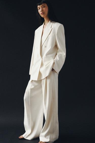 ZW COLLECTION OVERSIZE DOUBLE-BREASTED BLAZER - Ivory by Zara