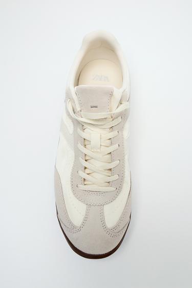 SOFT RUNNING TRAINERS - Ecru White by Zara