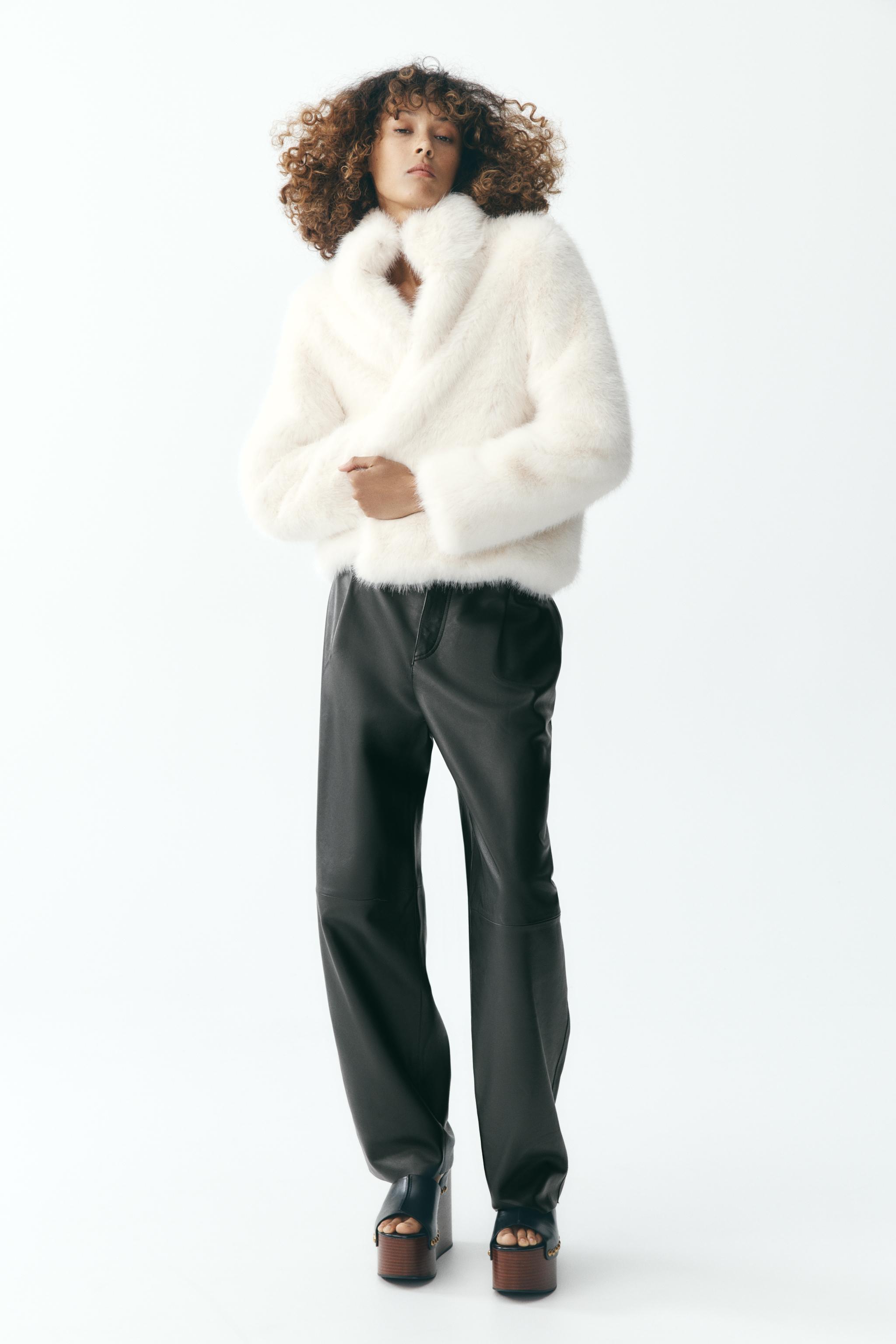 ZW COLLECTION FAUX FUR JACKET White ZARA Australia