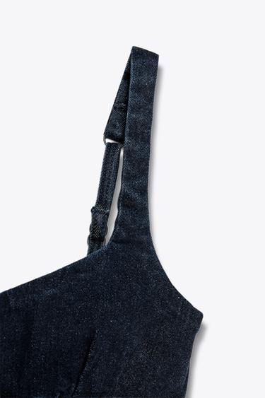 Z1975 STRAPPY DENIM MINI DRESS - Blue by Zara - Image 7