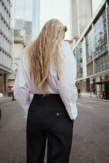 PANTALON DROIT - Bleu marine de Zara - Image 3