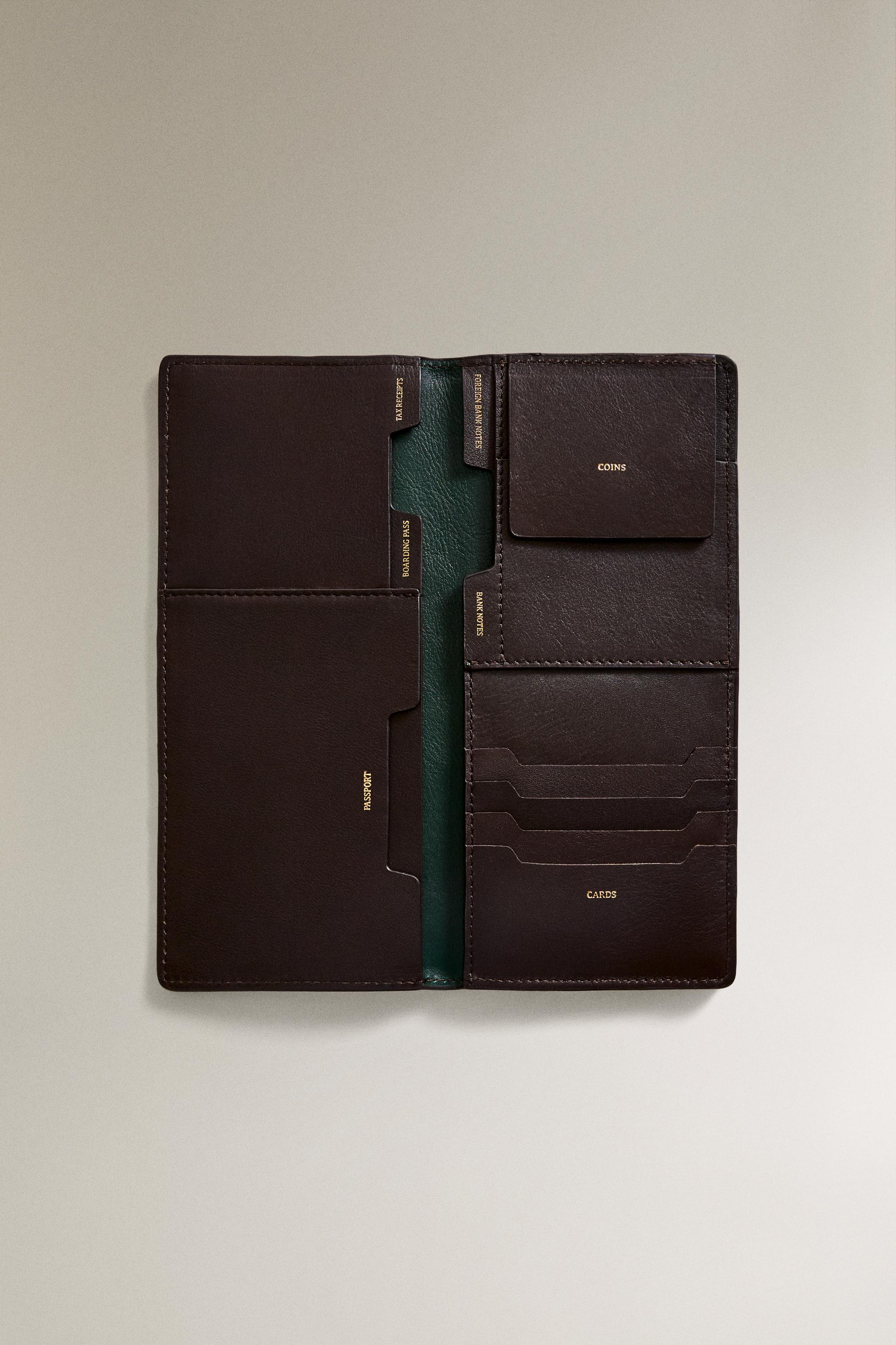 LEATHER TRAVEL ORGANIZER WALLET