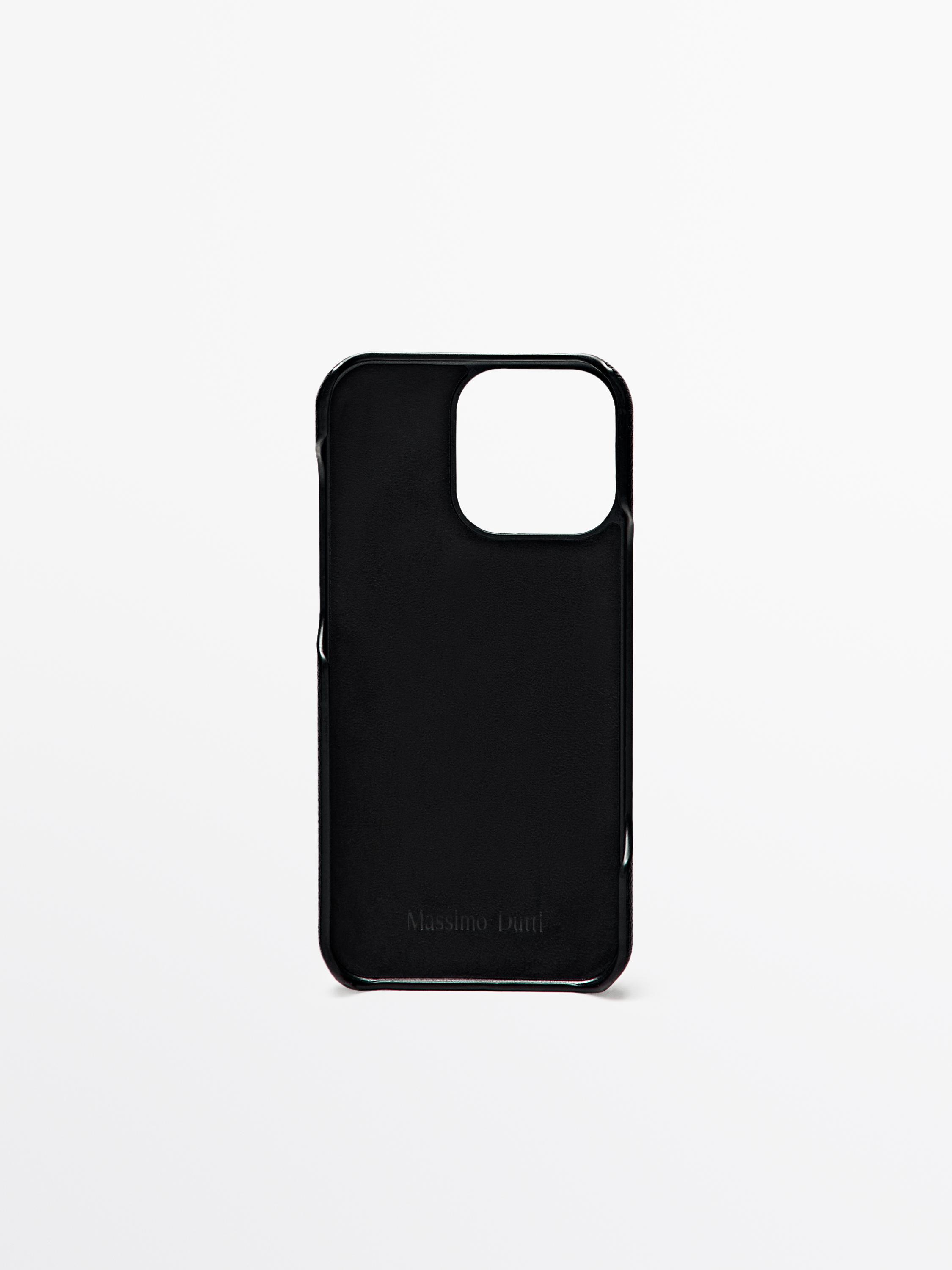 Nappa leather iPhone Pro Max case — Black
