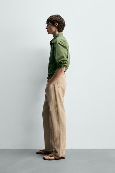 RELAXED FIT POPLIN SHIRT - Apple green by Zara - Image 3