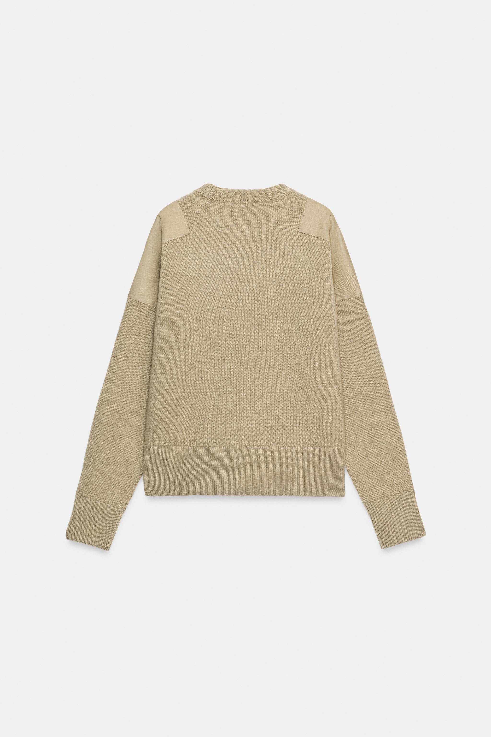 WOOL SWEATER WITH CONTRAST SHOULDERS