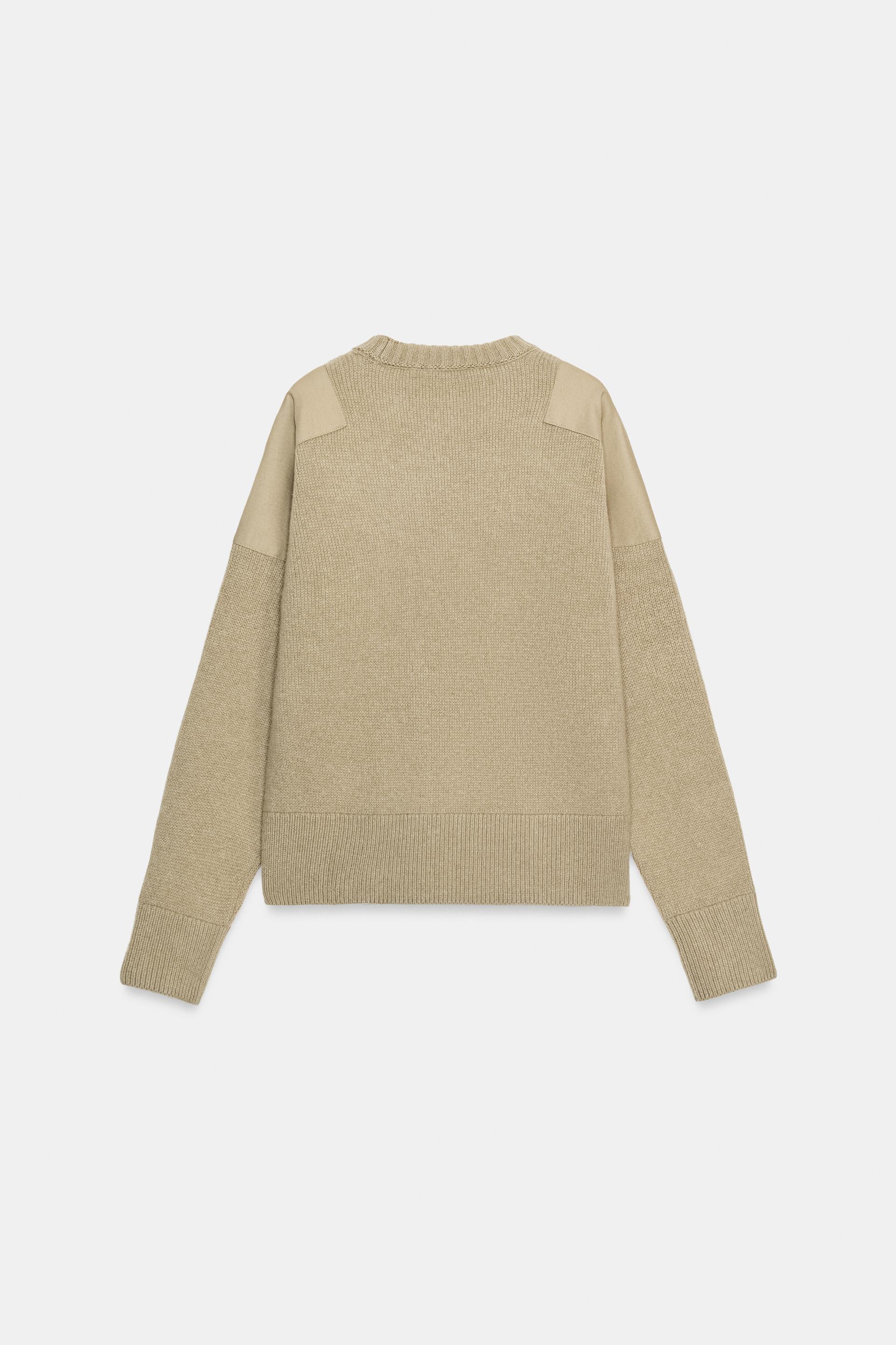 WOOL SWEATER WITH CONTRAST SHOULDERS thumbnail 7