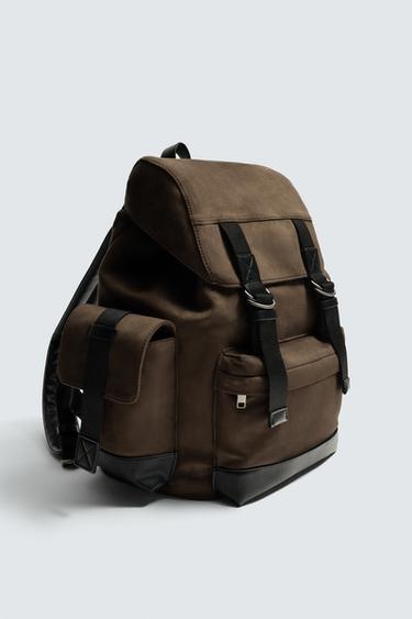 MULTI-POCKET BACKPACK - Brown by Zara - Image 3