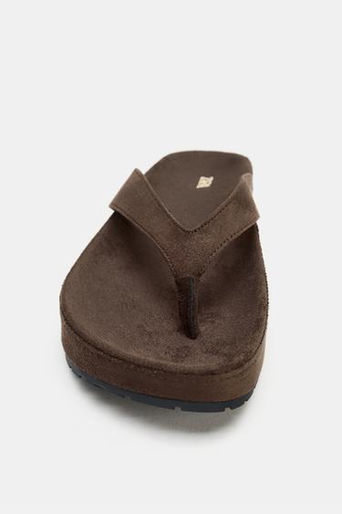 SANDALES À PLATEFORME ET BRIDE - Marron de Zara - Image 4