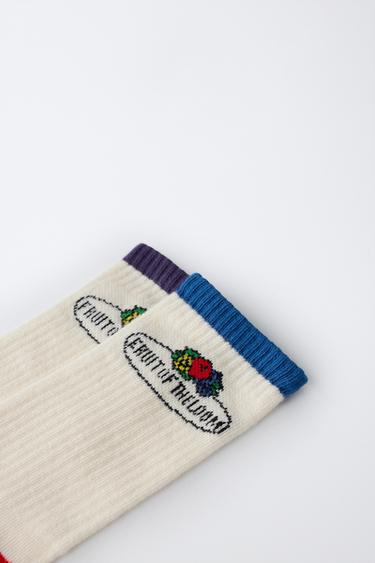 FRUIT OF THE LOOM™ MID-CALF SOCKS 2-PACK — Ecru 2