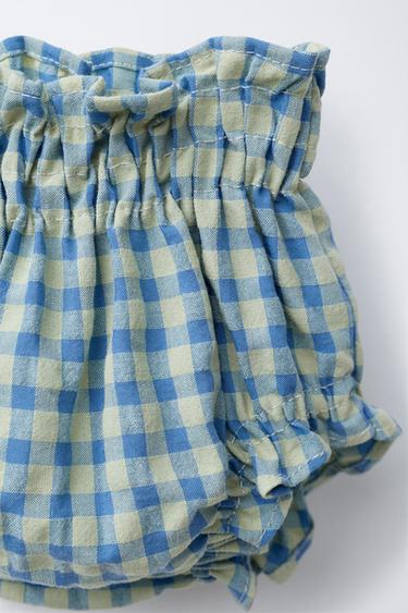 CULOTTE À CARREAUX VICHY - Verdâtre de Zara - Image 2