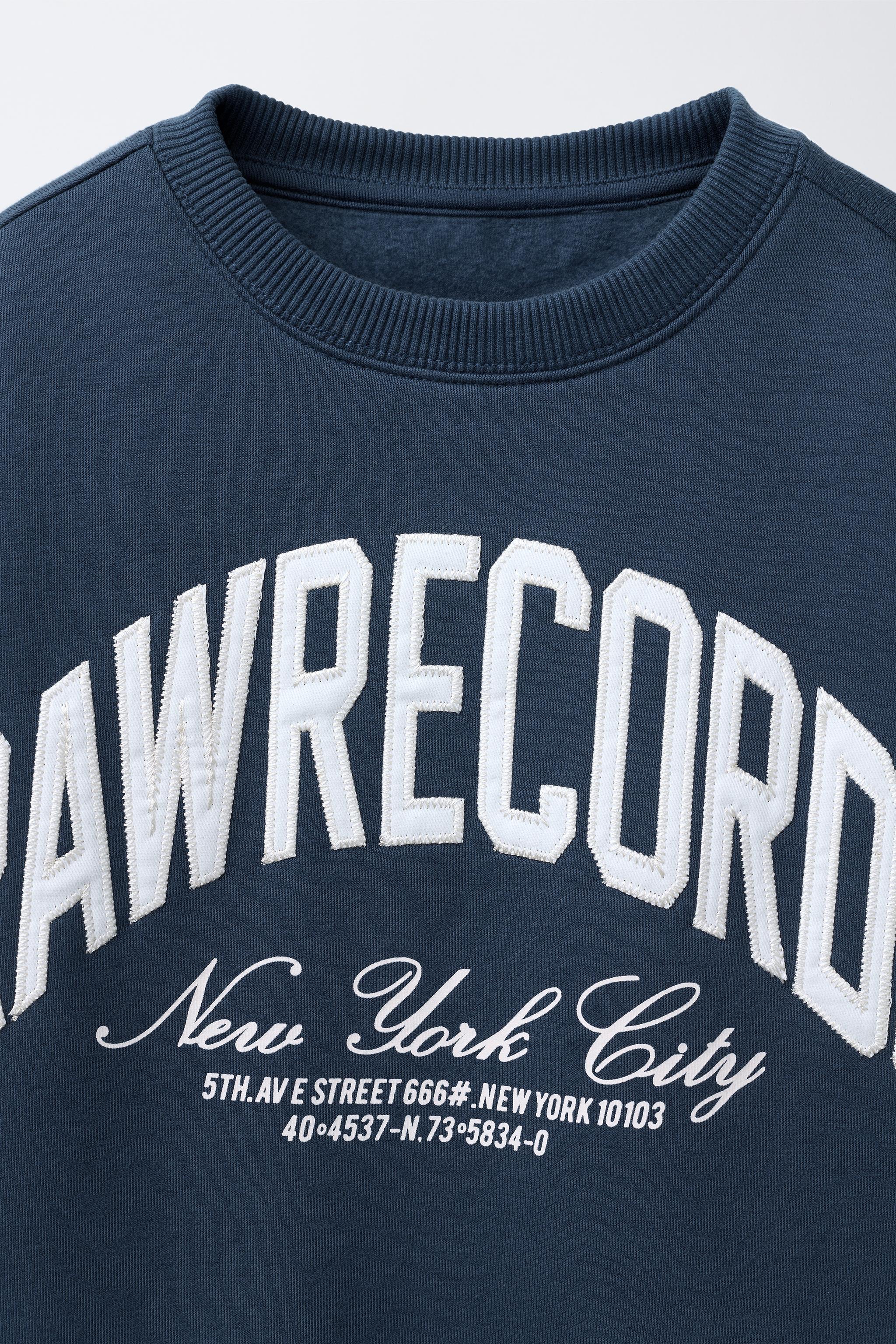 PLUSH TEXT SWEATSHIRT - Blue | ZARA United States