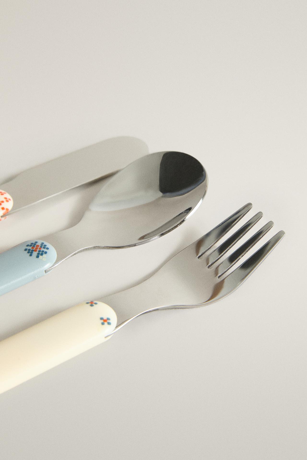 KIDS' BUNNY FLATWARE SET — Multicolored