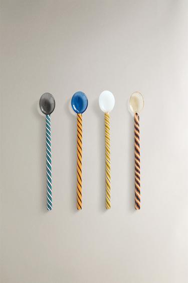 TEELÖFFEL GLAS SPIRALFORM (4ER-PACK) - Braun von Zara - Bild 0