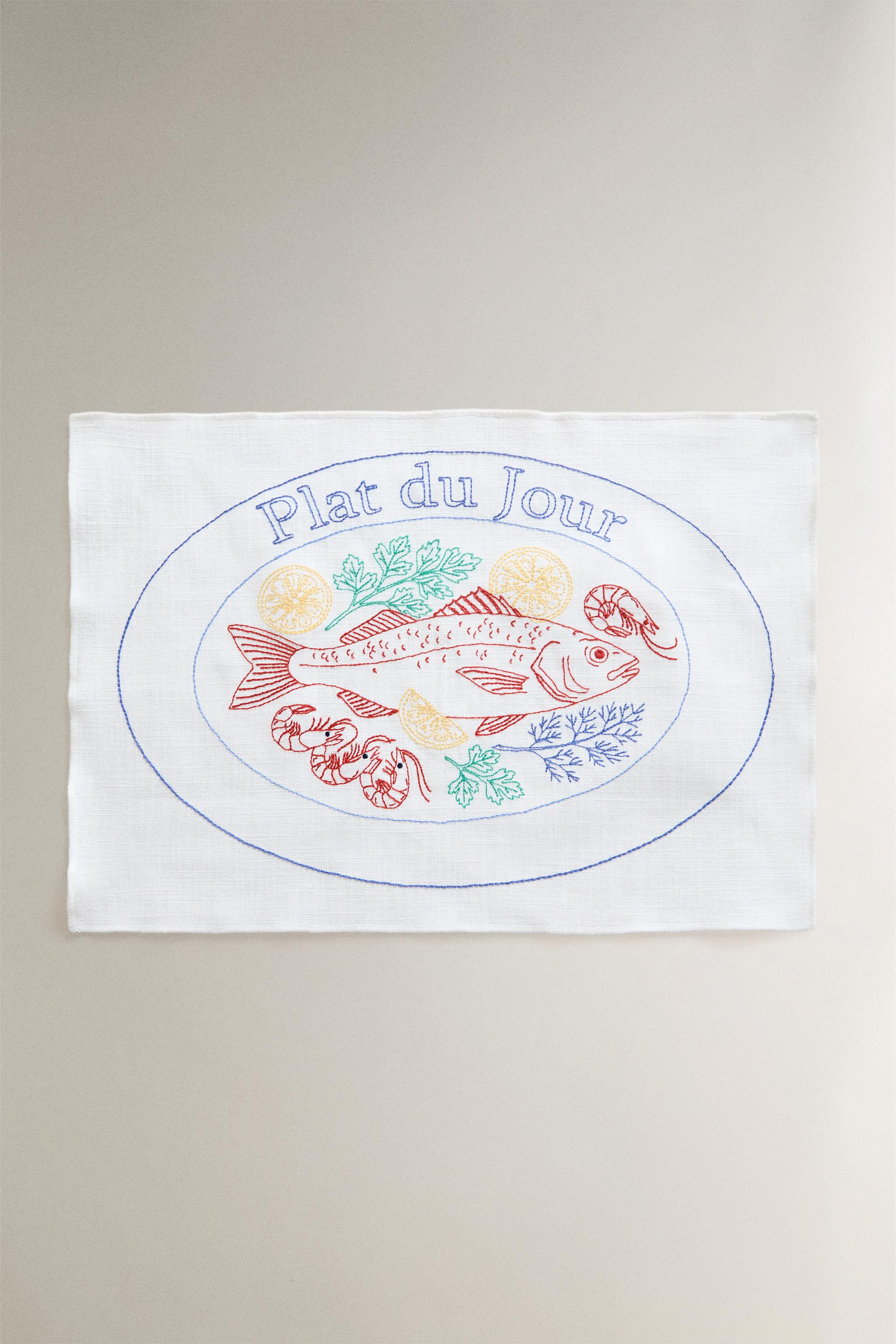 Zara EMBROIDERED FISH PLACEMAT