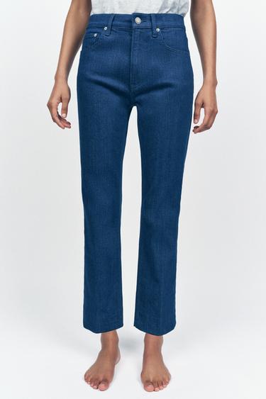 ZW COLLECTION HIGH-WAIST BOOTCUT CROPPED JEANS - Mid-blue by Zara - Image 1