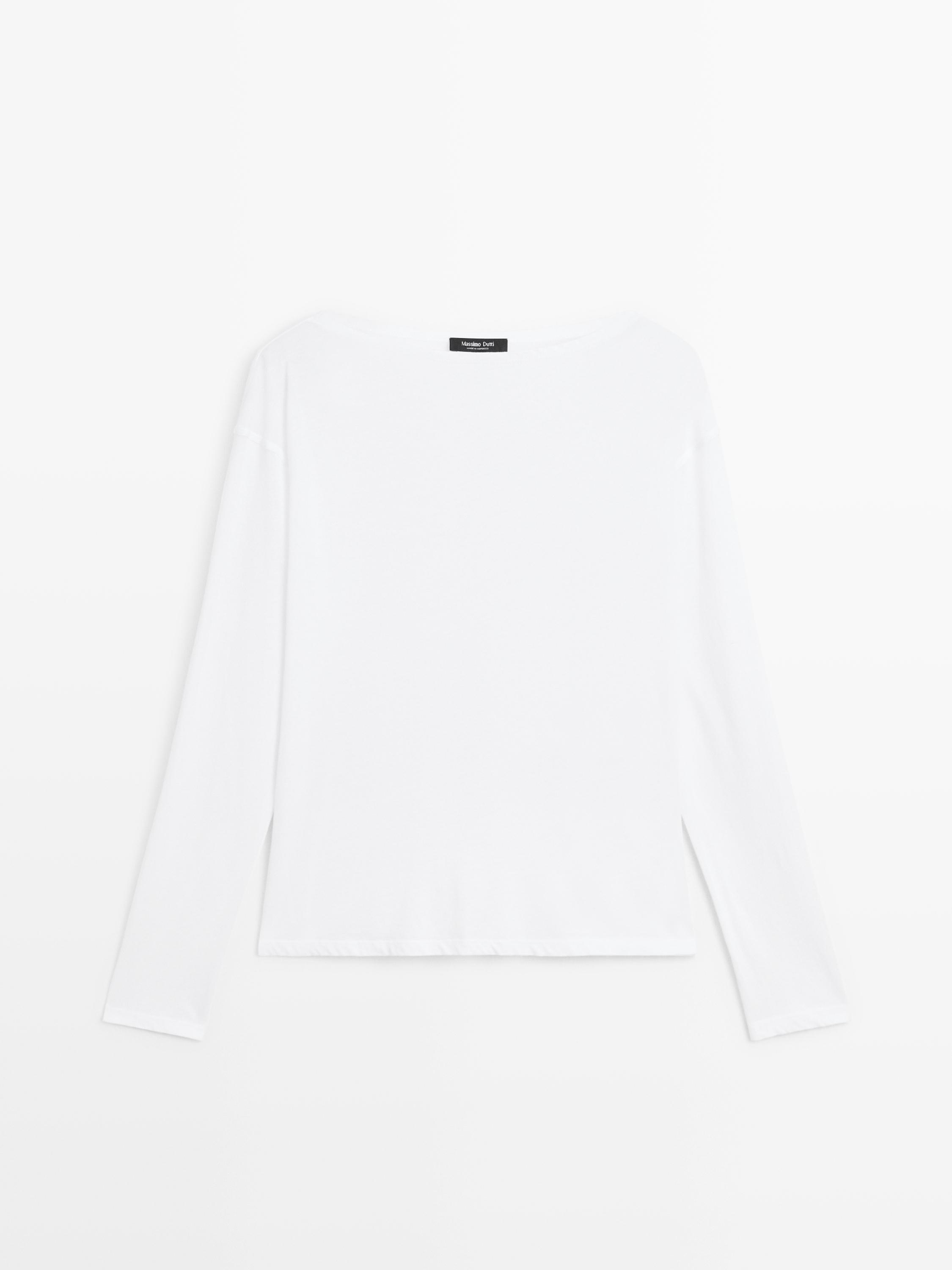 T-shirt col bateau 100 % coton