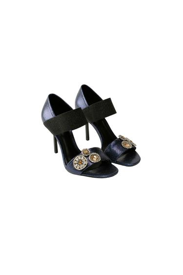 SANDALIA TACÓN PIEL MARISA BERENSON X ZARA - Azul de Zara
