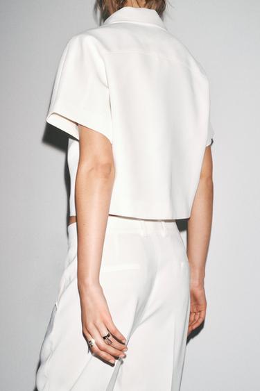 ZW COLLECTION CROPPED JACKET - Ecru by Zara - Image 2