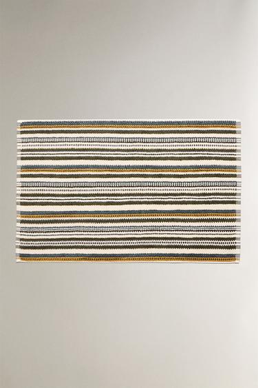 TOALHA DE PISO COM JACQUARD COLORIDO - Caqui da Zara - Imagem 0