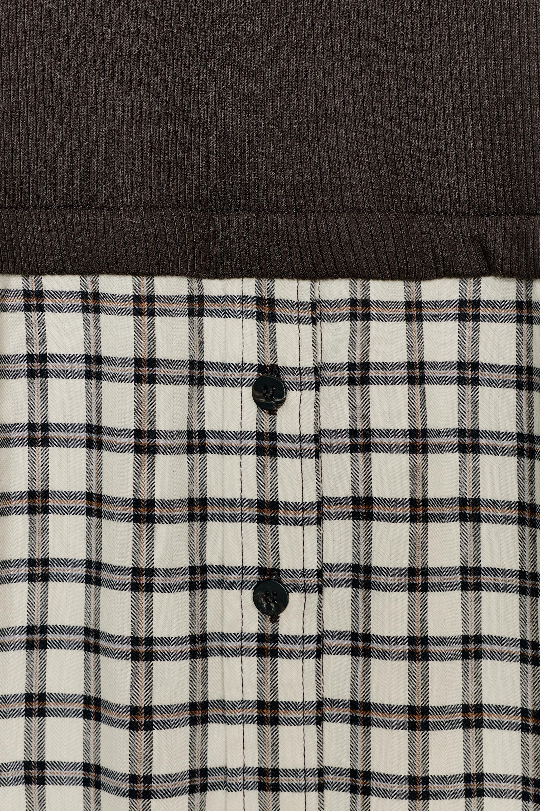 CONTRAST PLAID T-SHIRT
