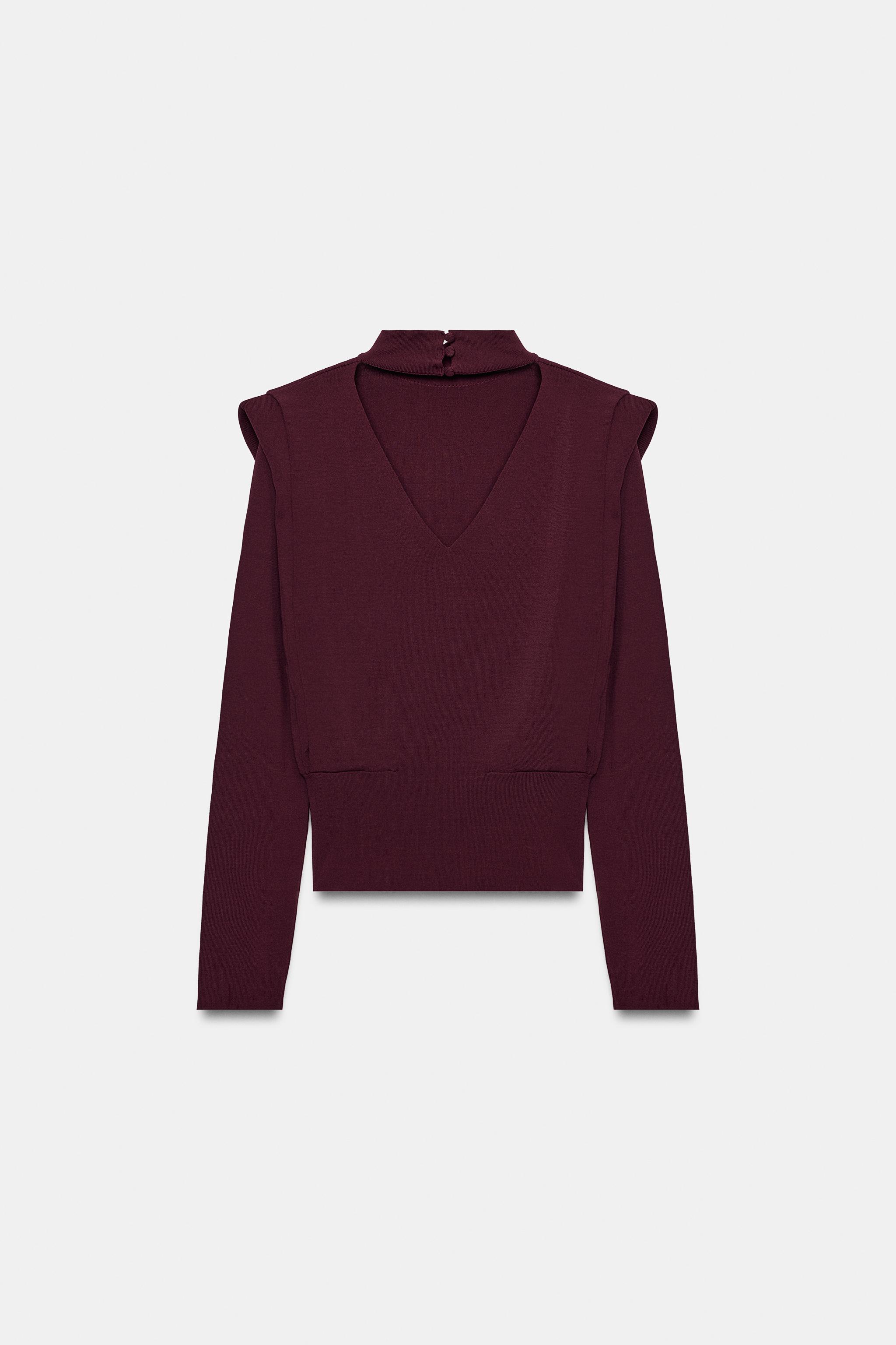 SHOULDER PAD KNIT SWEATER