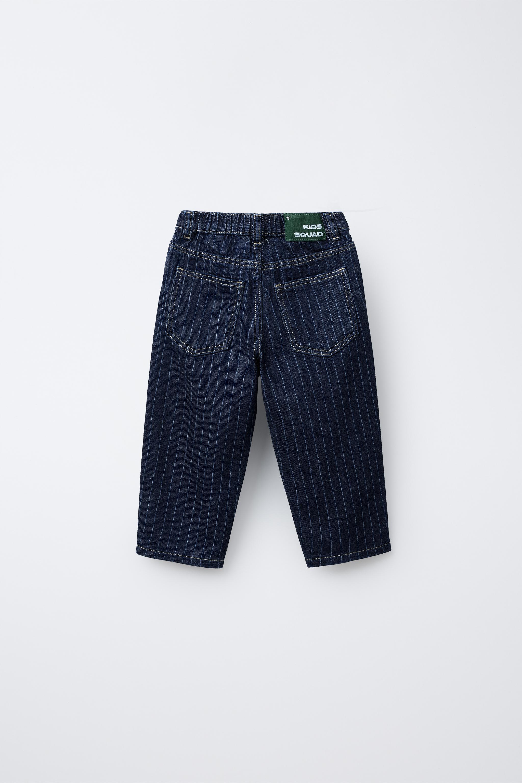 ストライプ バギーフィットデニムパンツ - ブルー | ZARA Japan