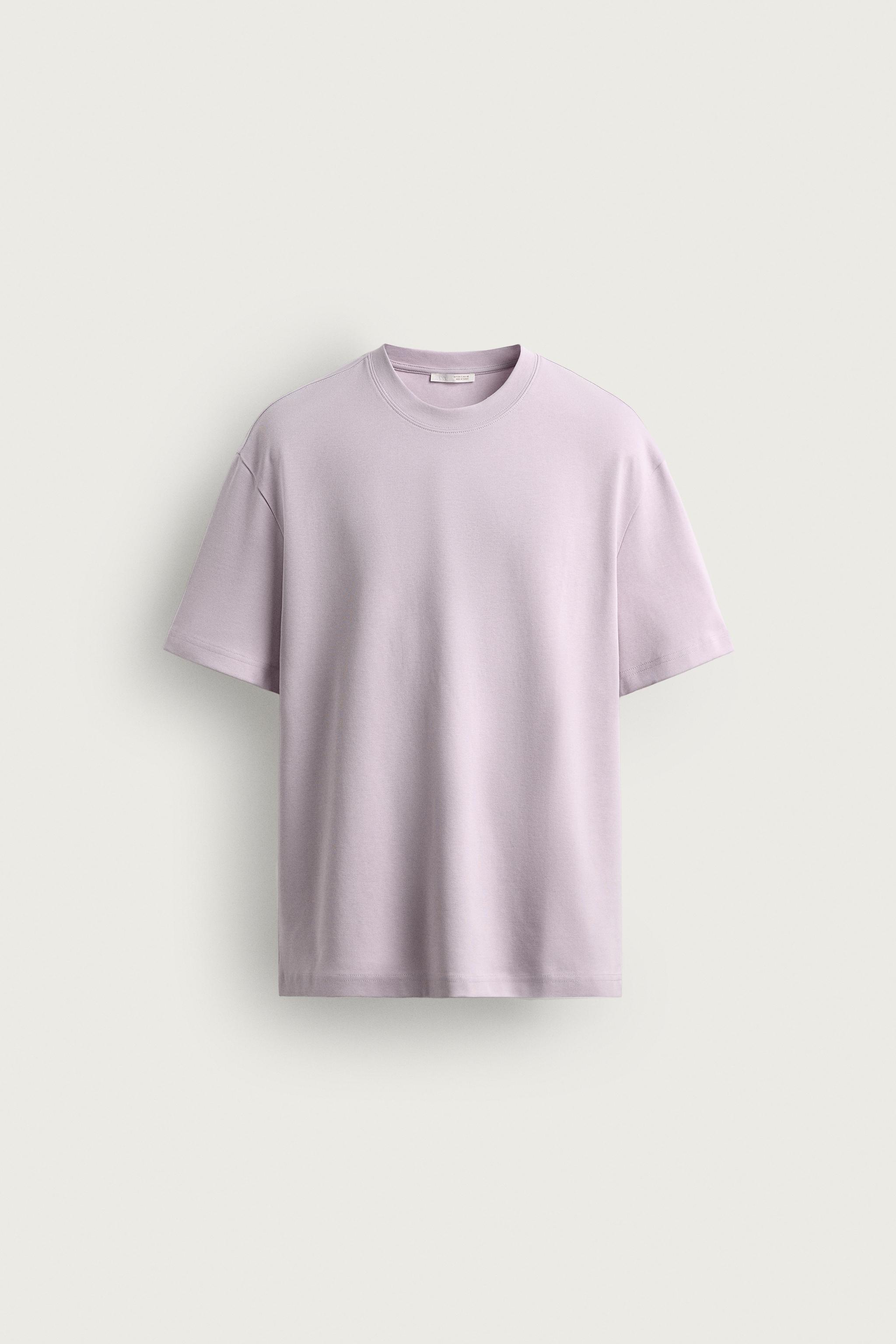 RELAXED FIT INTERLOCK T-SHIRT /04 — Pink / Lilac