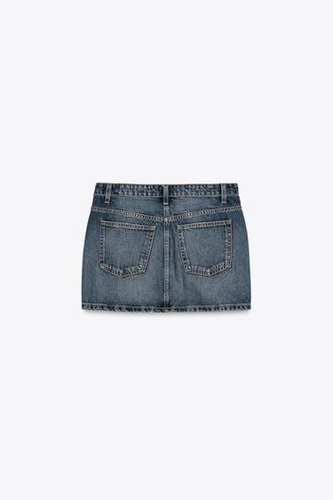 JUPE EN JEAN TRF TAILLE CROISÉE - Bleu marine de Zara - Image 5