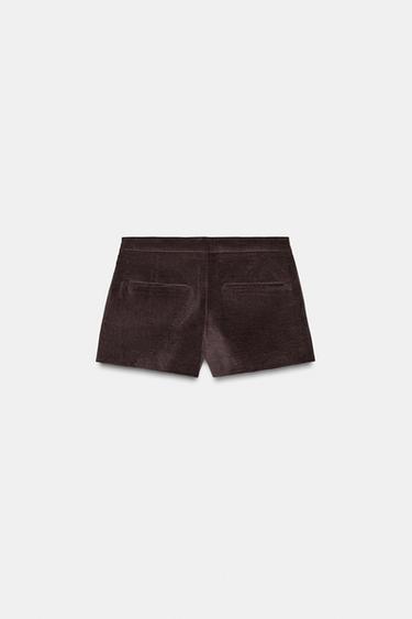VELVET SHORTS - Taupe grey by Zara - Image 4