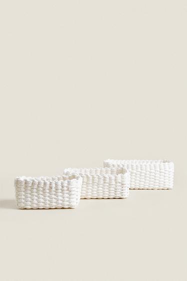 DOUBLE WOVEN BASKET - White by Zara