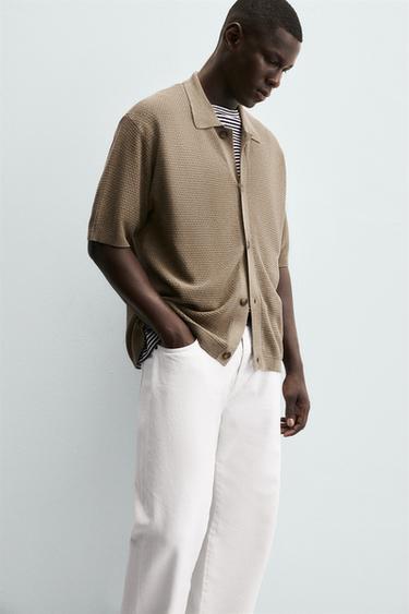 TEXTURED KNIT SHIRT - Stone by Zara - Image 4