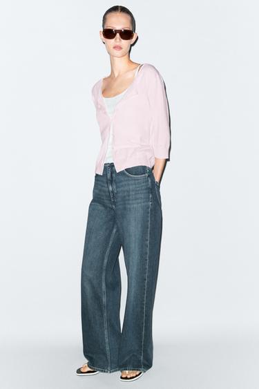 Zara Cotton blend boat neck cardigan - 142 - Image 0