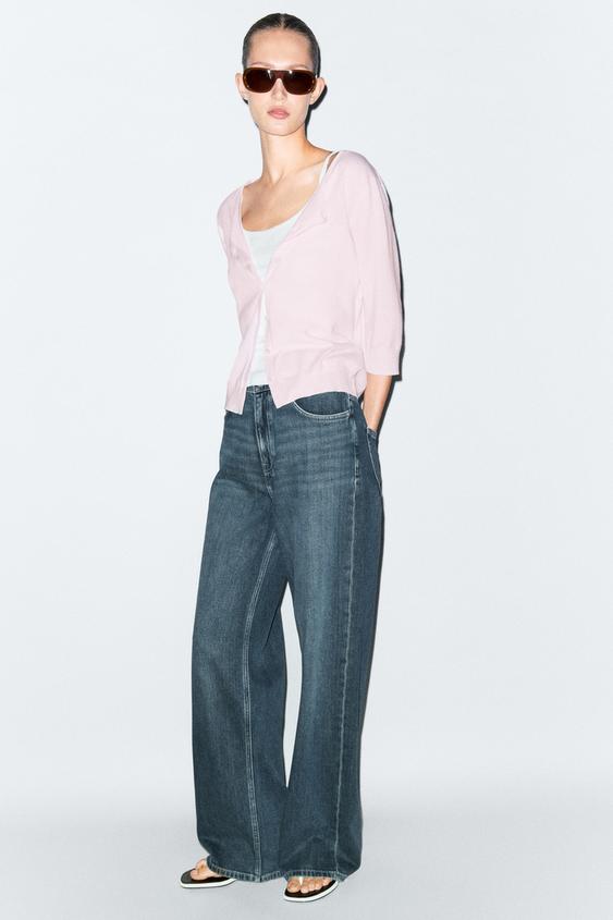 Zara Cotton blend boat neck cardigan - 142 - Image 0