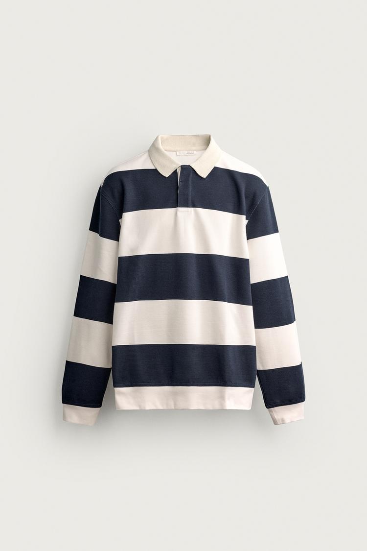 RELAXED FIT STRIPED PIQUÉ POLO SHIRT