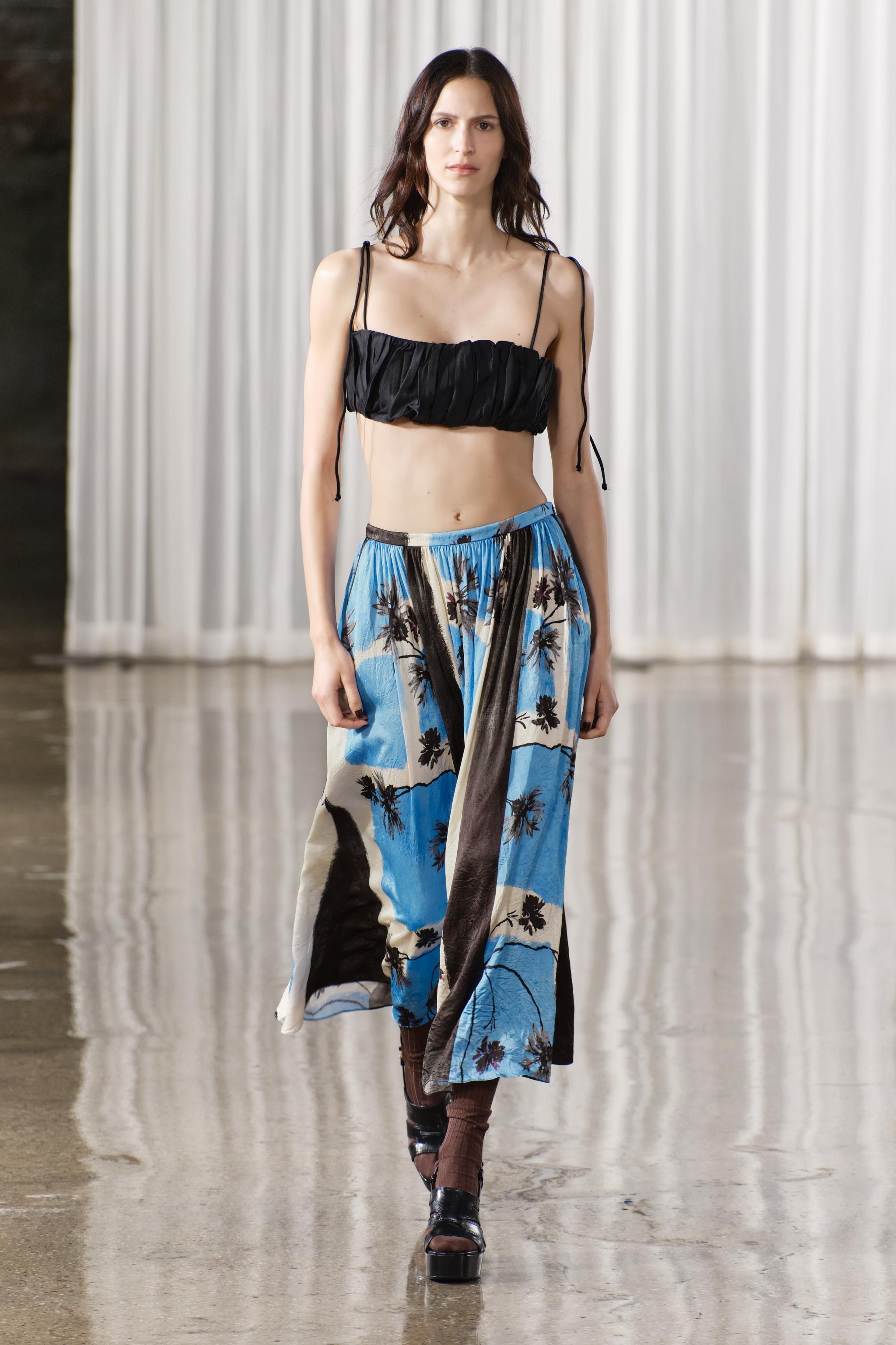 WRINKLED PRINTED SKIRT ZW COLLECTION
