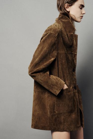 VESTE LONGUE 100 % CUIR - whisky de Zara - Image 1