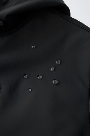 WATER-REPELLENT HOODED LINED TECHNICAL JACKET - Black by Zara