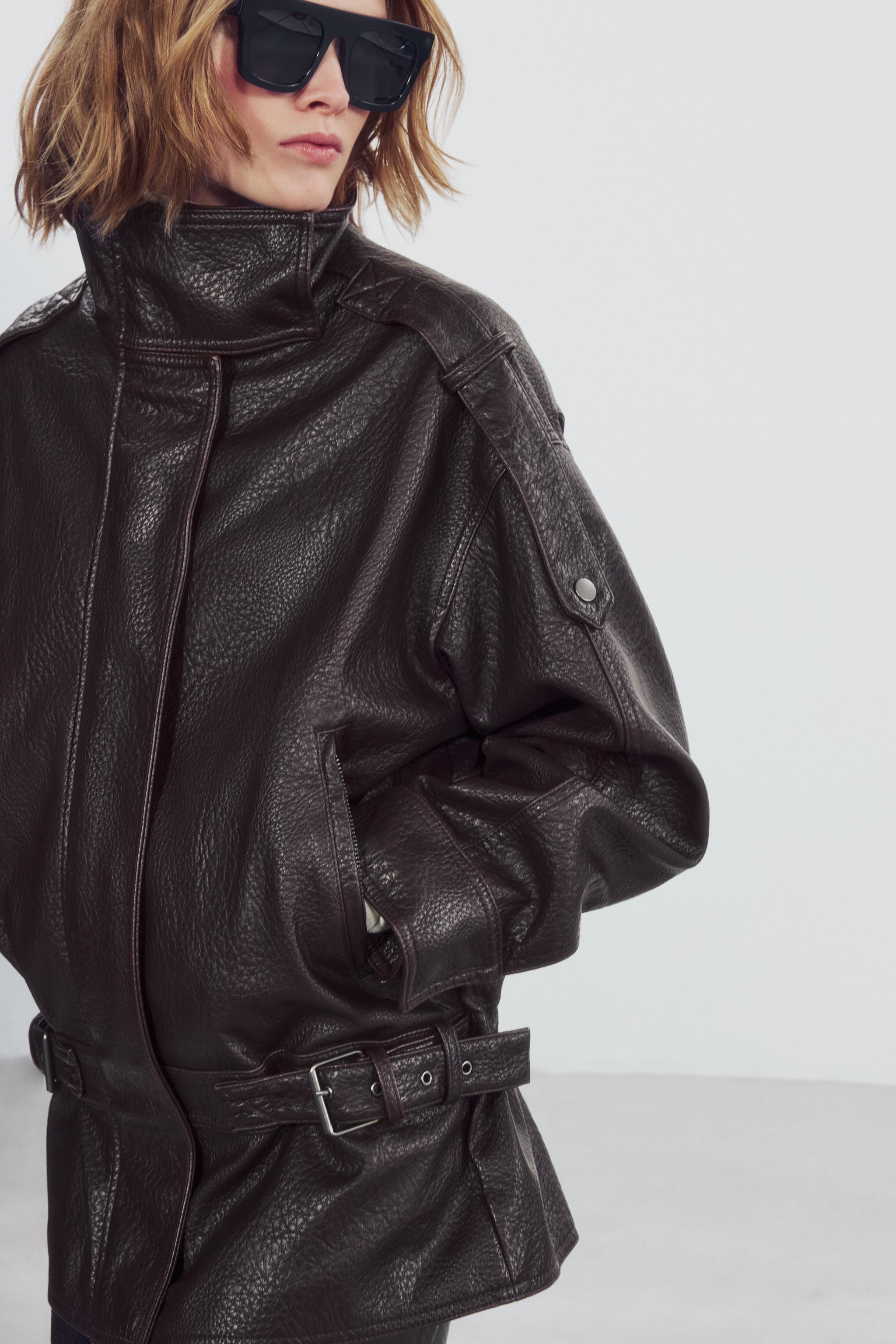 ZW COLLECTION FAUX LEATHER BIKER JACKET